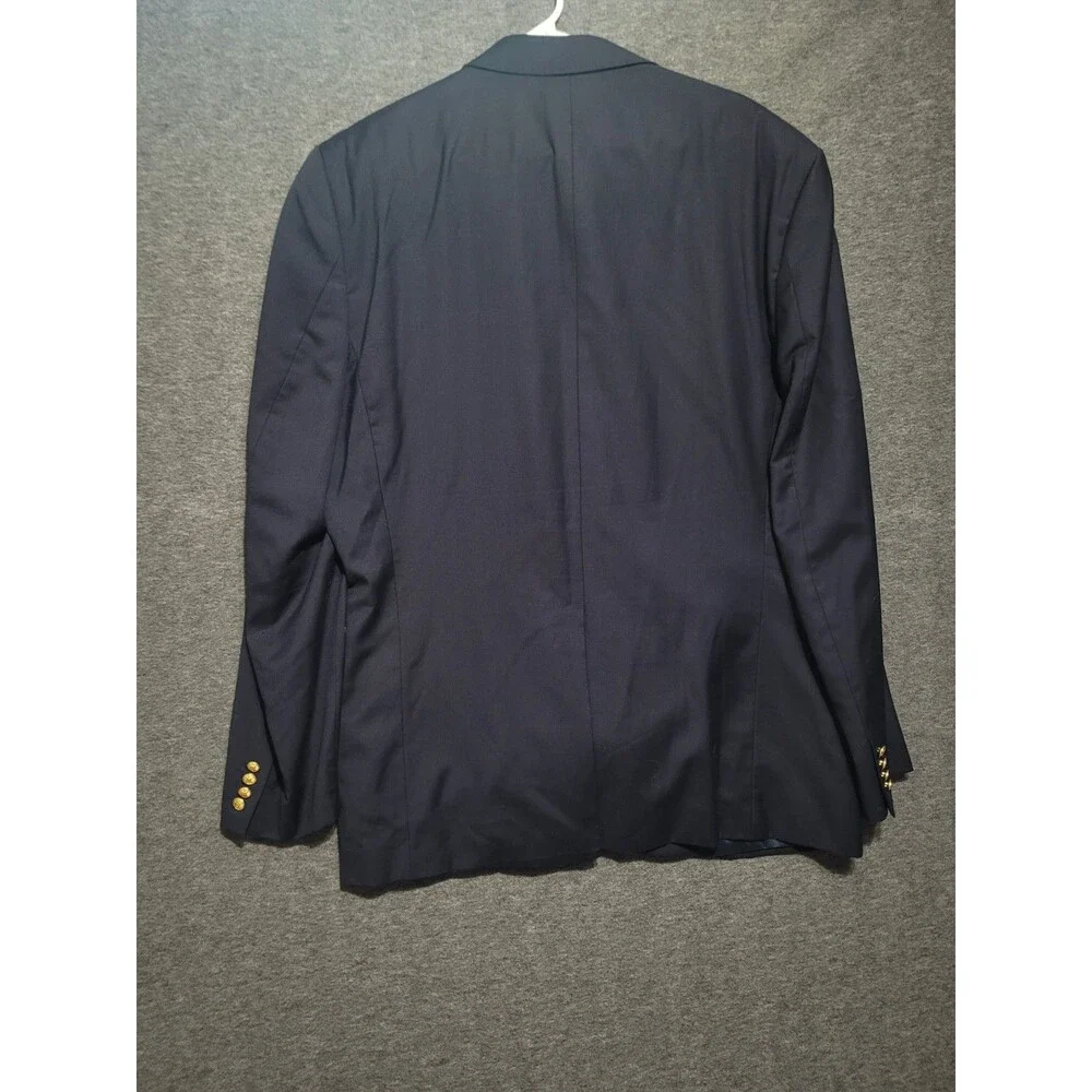Lauren Ralph Lauren 48 XL blazer jacket 2 button lining faux pockets navy wool